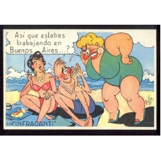 MAR DEL PLATA HUMORISTICA ANTIGUA TARJETA POSTAL